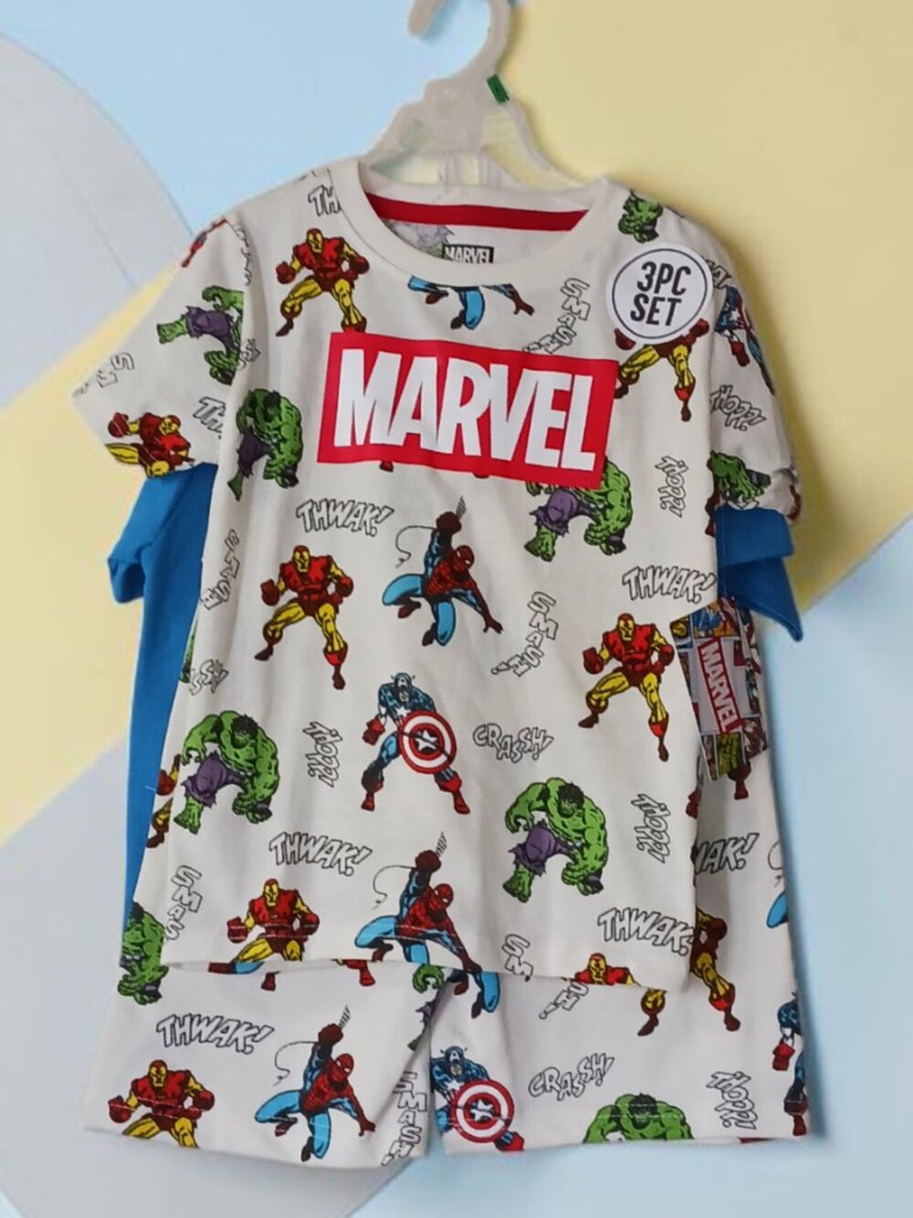 NWT Marvel 3-Piece Pajama Set Size 6 Avengers Heroes Sleepwear Spider-Man - Picture 2 of 2